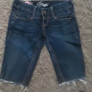 Size 28 blue tattoo shorts